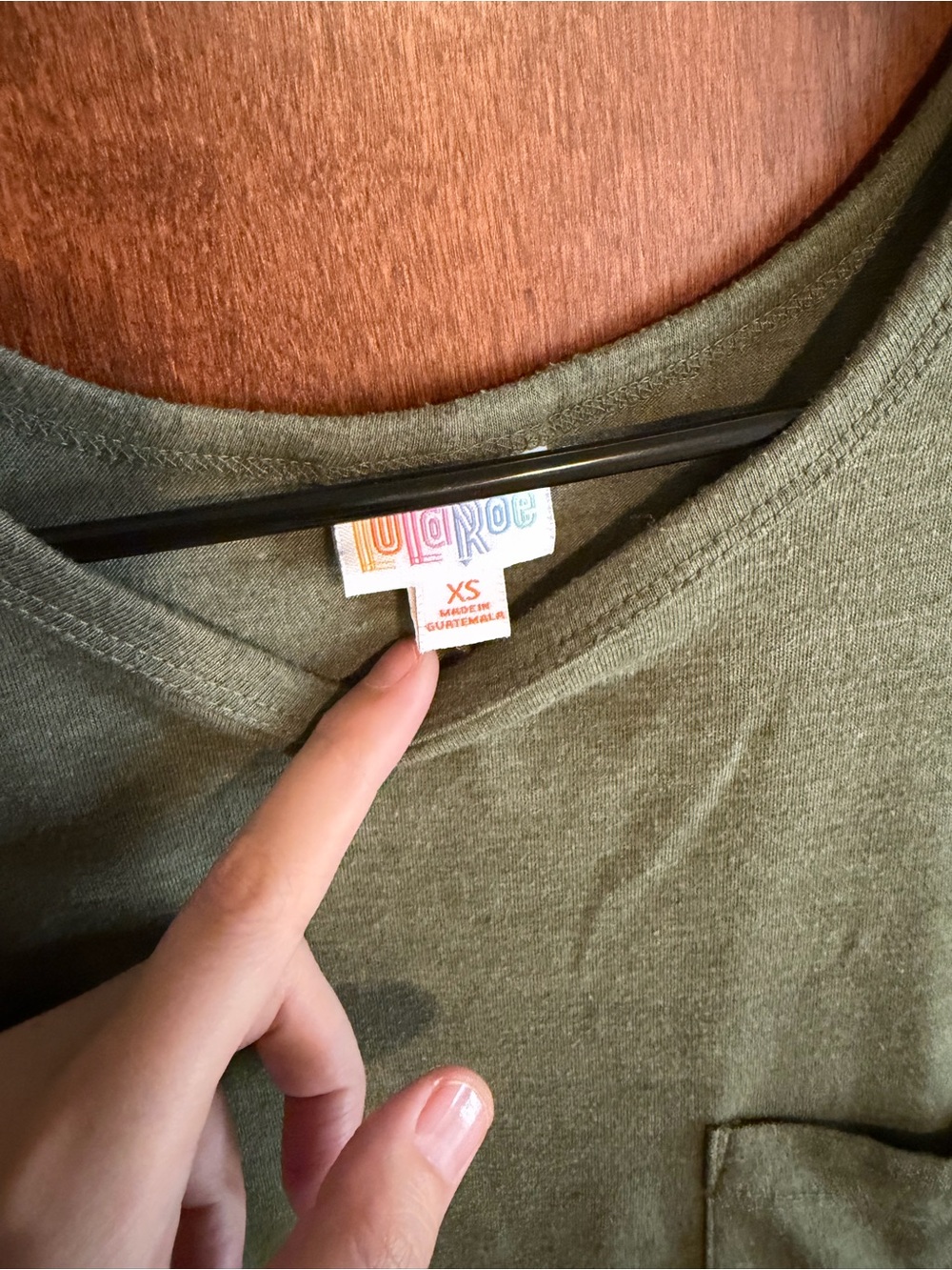Lularoe Carly green Swing Dress with Pocket - Picture 3 of 6